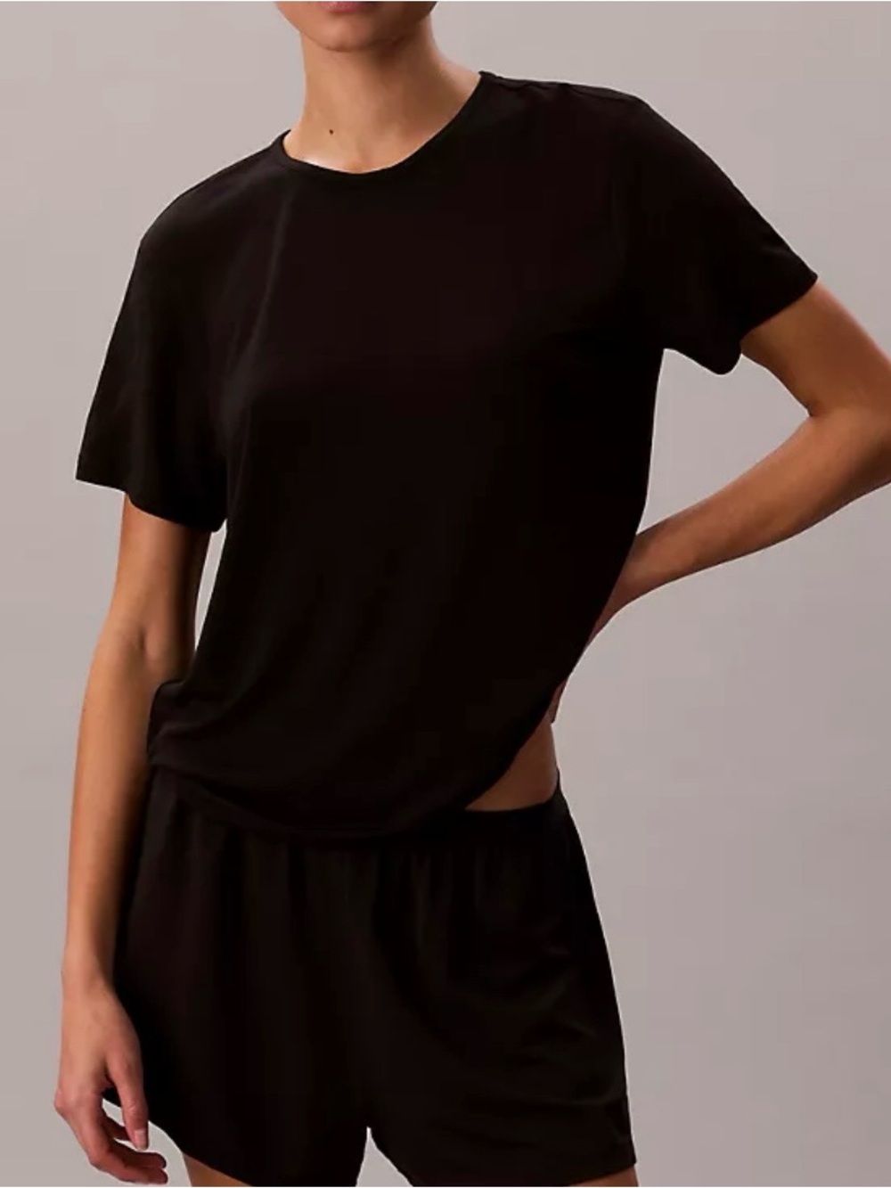 Calvin Klein Black Short-Sleeve Lounge Tee and Shorts Set